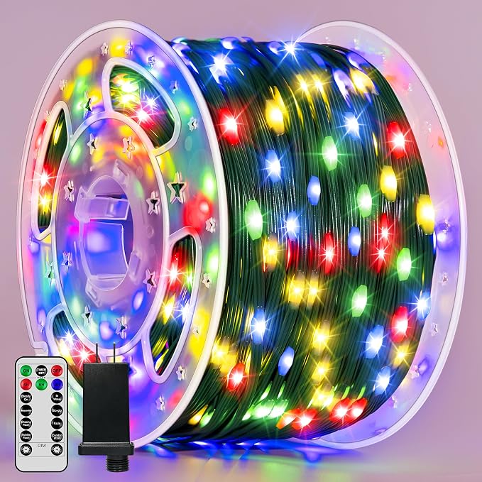 BrightChristmas Christmas Lights 1200 LED 394 FT, Waterproof Outdoor String Lights with 8 Modes, Fairy Lights for Holiday Decor (Multicolor)