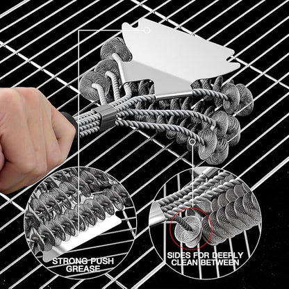 2 Pack Grill Brush and Scraper Bristle Free – Safe BBQ Brush for Grill – 18'' Stainless Grill Grate Cleaner - Safe Grill Accessories for Porcelain/Weber Gas/Charcoal Grill – Gifts for Grill Wizard