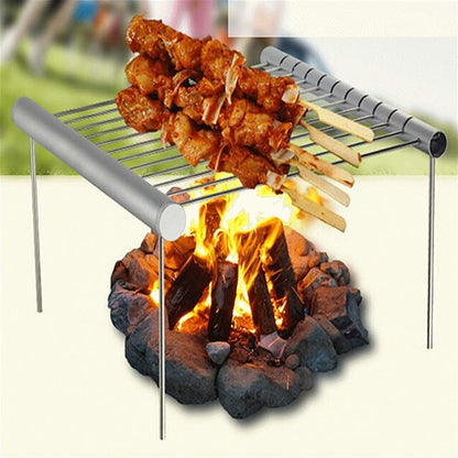Charcoal Grill Mini Portable Folding Barbecue Grill Stainless Steel Outdoor BBQ Grill Barbecue Accessories for 3-5 People Camping Travel