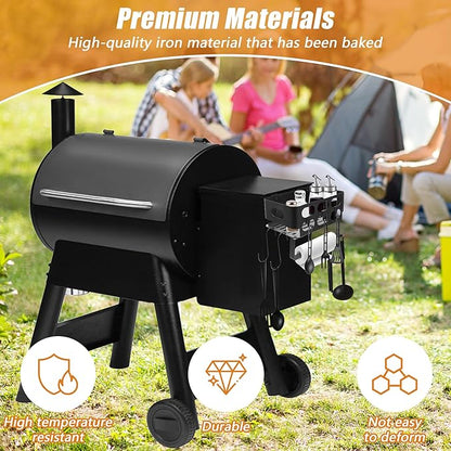 Storage Bin for Traeger Grills with Hooks and Paper Towel Holder for Traeger Pro 22/34/780/575, Ironwood 650/885, Eastwood 22/34, for Pit Boss, for Z Grill and Others