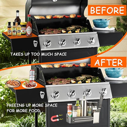 Strong Magnetic Grill Griddle Caddy for Blackstone, Heavy Duty Griddle Caddy Magnetic Holder, Space Saving Grill Organizer Accessories for Refrigerator Traeger Pit Boss Camp Chef Z Grills Smoker