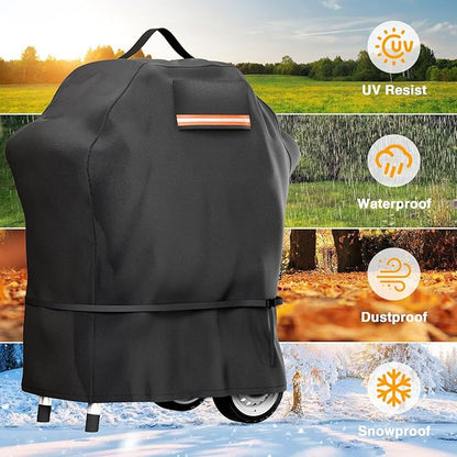 EVRBUL Grill Cover Compatible with Char-Broil Patio Bistro PRO, Waterproof Heavy Duty 420D Grill Cover, Small BBQ Cover with Air Vent Windproof Straps 33" L x 25" W x 38" H