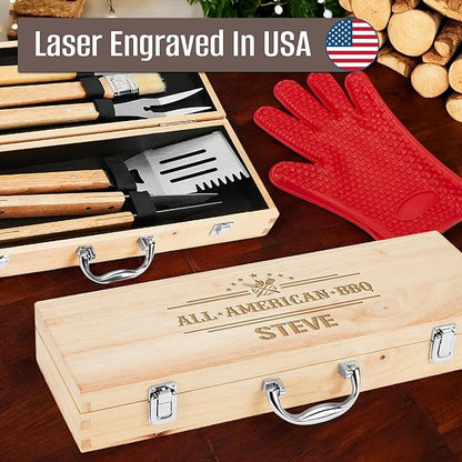 Personalized Grill Set for Housewarming Gifts for Couple & Family, New Homeowners, Barbeque Grill, 11 pc Grill Accessories, BBQ Grill, Realtor Closting Gifts, New Apartment Gifts, New Home Gifts