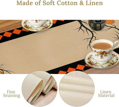 Pumpkin Table Runner Halloween Table Runners Halloween Table Decorations Indoor Pumpkin Party Decor 13x90