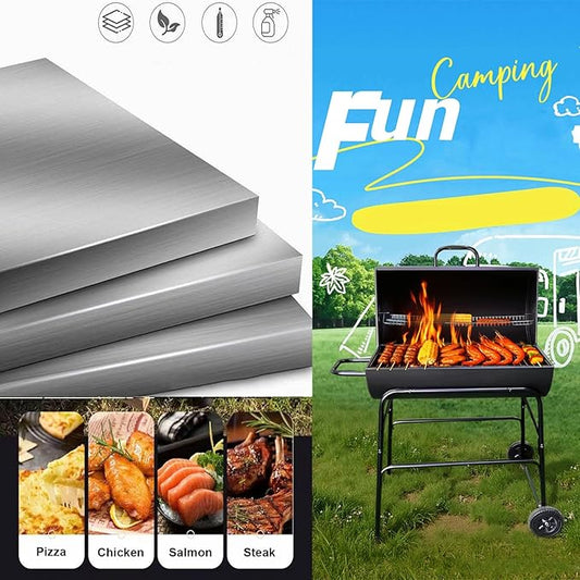 Charcoal Grill Barrel style BBQ Charcoal Grill Premium Spacious Outdoor BBQ Grill with Side Table,Smoker,Braised Roast,Picnic Grill for Backyard,Patio,Parties,Tailgating
