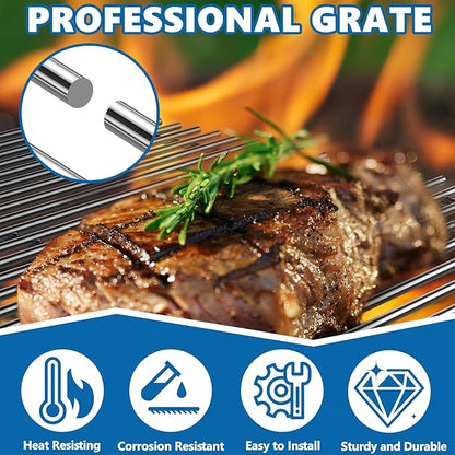 SafBbcue 98888 Grill Grates for Monument Grill 13478 Grates, Monument Mesa 400 Accessories Parts, Stainless Steel Cooking Grids for Monument 25392 Grill Replacement Grates, 16.3 x 28.4 inch
