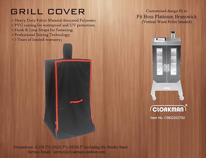 Premium Heavy-Duty Smoker Cover for Pit Boss Platinum Brunswick Vertical Pellet Smoker 73040