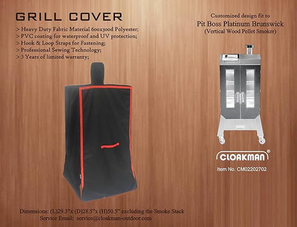 Premium Heavy-Duty Smoker Cover for Pit Boss Platinum Brunswick Vertical Pellet Smoker 73040