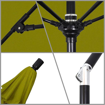 California Umbrella 9' Round Aluminum Pole Fiberglass Rib Market Umbrella