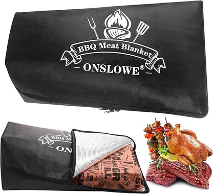 BBQ Blanket for Resting Meat, Reusable Reat Insulated Resting Bag, Smoker Meat Resting Blanket, Insulated Brisket Resting Blanket with Wide Mouth Perfect for Gifting, (21 in Black)