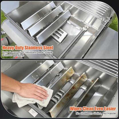 Spirit e310 Grill Parts, 69787 Grill Burner and 7636 Flavorizer Bars for Weber Spirit 300 and Spirit II 300 Series, Spirit E310 E320 E330 S310 Grill Parts for 15.3" Flavor Bars,18" Burner Tube