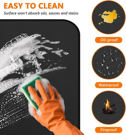 75 x 40 inch Under Grill Mats for Blackstone - Large Fireproof Grill Mat for Deck Protector, Double-Sided Waterproof Oil-Proof BBQ Floor Matt for Blackstone Griddle Accessories