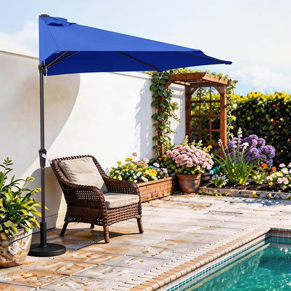 ABCCANOPY Patio Umbrella 9FT - Outdoor Half Umbrellas for Patio, Backyard, Garden, Deck (Blue)