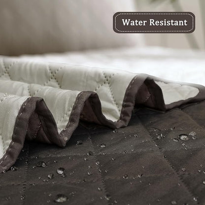 Easy-Going Reversible Couch Cover, Chair 30 in, Chocolate/Beige | Machine Washable Slipcover For Dogs, Water Resistant Furniture Mat For Living Room, Non-Slip Sofa Cover, Pet Friendly