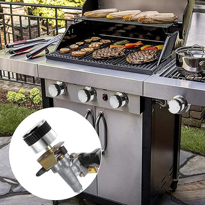 Only fire 4pcs Gas Grill Control Knobs, Chrome Plated Plastic Burner Knobs Replacement with D Shaped Valve Stem Fit for BBQ Gas Grills