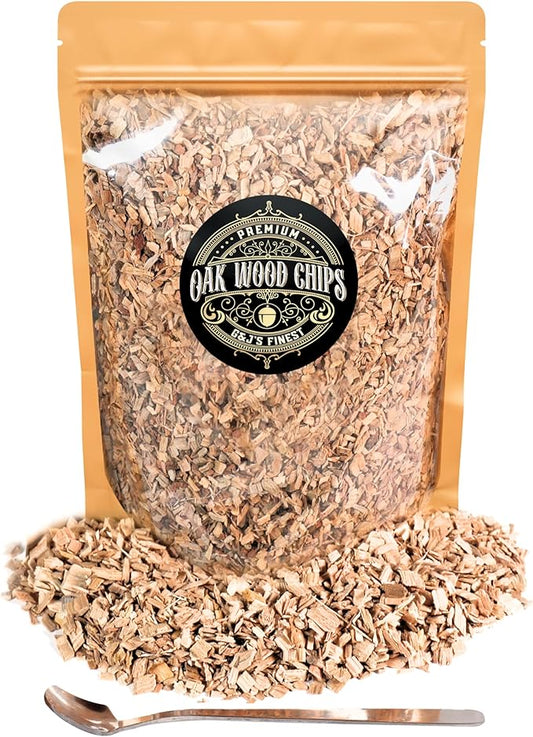 Oak Wood Chips for Cocktail Smoker/Whiskey/Bourbon/Old Fashioned Drinks - Kiln Dried Sawdust Shavings for Cocktail Smoking Guns, Smokers, Smoke Box, BBQ - 5oz Gift Bag with Spoon By G&J's Finest