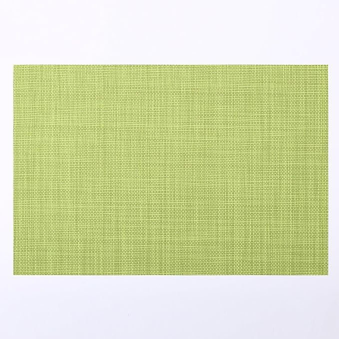 Zupro Placemats Set of 4 Washable Heat-Resistant Non Slip Braided Table Mats Woven PVC Vinyl Kitchen Dining Patio Table Place Mats for Dinner Parties BBQs Indoor and Ourdoor Use.18"x12"(Grass Green)