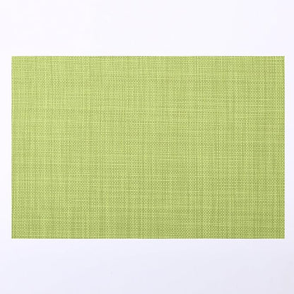 Zupro Placemats Set of 4 Washable Heat-Resistant Non Slip Braided Table Mats Woven PVC Vinyl Kitchen Dining Patio Table Place Mats for Dinner Parties BBQs Indoor and Ourdoor Use.18"x12"(Grass Green)