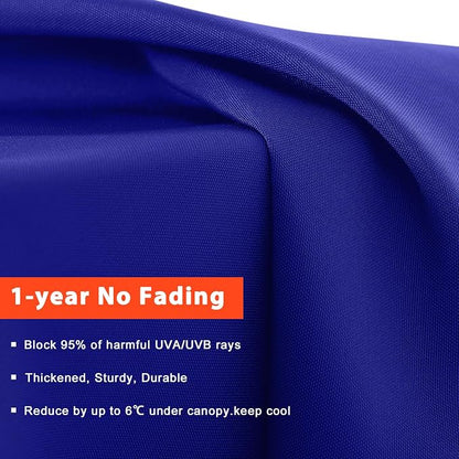 MASTERCANOPY Valance Patio Umbrella 7.5 ft Replacement Canopy for 6 Ribs-Blue Canopy Only