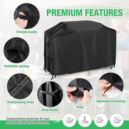 Grill Cover for Blackstone Bronco 28" XL Griddle w/Cabinet 2418 | Heavy Duty Waterproof Griddle Cover for 3 Burner Omnivore Griddle w/Hood 2316 2403 2080 2007 1858 2287 5483