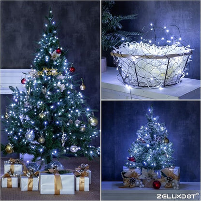 200FT 600LEDs Fairy Lights Plug in,Green Wire,Cool White | Waterproof Led String Lights,8 Modes Remote Twinkle Light for Outdoor Indoor Christmas Wedding Birthday Garden Decorations