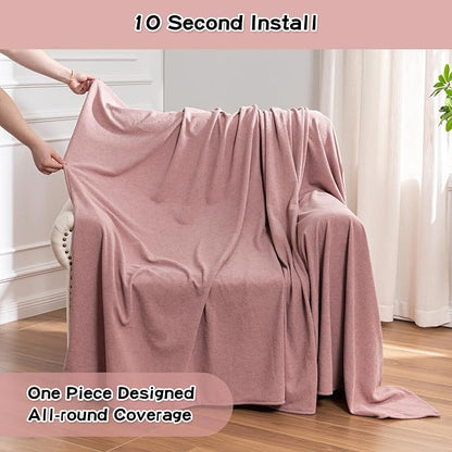 MEETSKY Chair Cover Cat Scratch Proof Recliner Chair Covers, Oversized Armchair Sofa Covers Washable Sofa Slipcover for Single Couch, Soft Small Couch Slipcover for Pets Dogs, 71" x 91", Pink