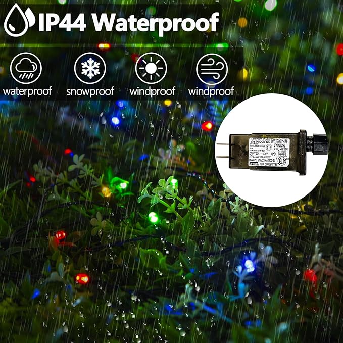 Smart Color Changing Christmas Lights,4th of July Decoration Lights with Remote & Timer, 66FT 200 LED Patriotic String Lights Waterproof, RGB Twinkle Light for 250th Anniversary Independence Day Decor