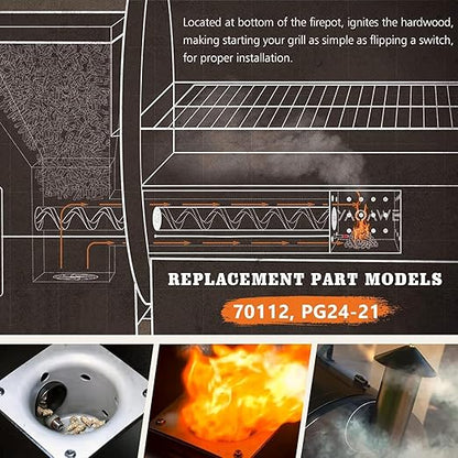 YAOAWE 2 Pack Hot Rod Igniter Kit Replacement for Pit Boss, Pellet Grill Igniter Rod Heating Element Compatible with Pitboss, for Traeger & Camp Chef Grill, with 2 Fuses