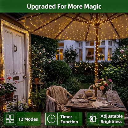 300LED Christmas Lights Outdoor Indoor Use, 12 Lighting Modes 75ft Christmas Tree Lights with Timer, Dimmable Warm White LED StringLights Waterproof for Yard Tree Wedding Party Holiday Warm White