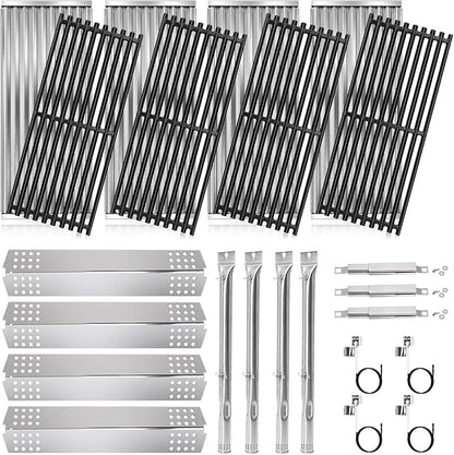Hiorucet Emitter Plates Grill Parts for Charbroil Commercial 463241413, 463241414, Cooking Grates, Heat Shield, Burner, Ignitor for Charbroil Commercial Tru Infrared Grill Replacement Parts 4 Burner.