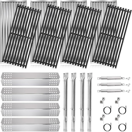 Hiorucet Emitter Plates Grill Parts for Charbroil Commercial 463241413, 463241414, Cooking Grates, Heat Shield, Burner, Ignitor for Charbroil Commercial Tru Infrared Grill Replacement Parts 4 Burner.