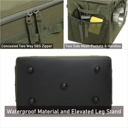 Tactical Camping Storage Bag - 46L Utility Tote Bag Trunk Organizer (Army Green)