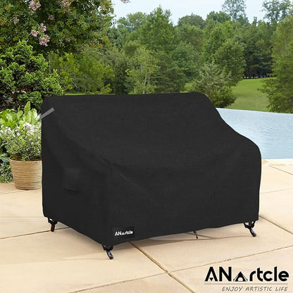 ANartcle 3-Seater Patio Sofa Cover,76W x 32.5D x 33H Inches Outdoor Couch Cover,100% Waterproof Heavy Duty Patio Sofa Covers,Patio Furniture Covers,Black