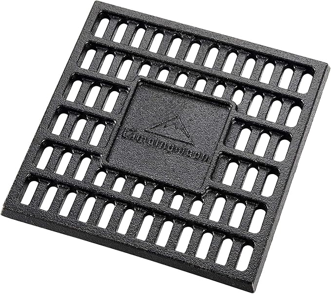 CAMPINGMOON Cast Iron Coal Bed Charcoal Fire Grate 6.89x6.89-inch T-175
