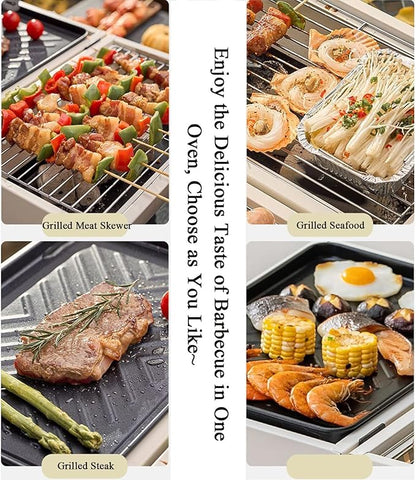 JATIBOSH Portable Charcoal Grill, Tabletop Outdoor Barbecue Smoker, Small BBQ Grill for Outdoor Cooking Backyard Camping Picnics Beach Black Suitable for 2-4 People