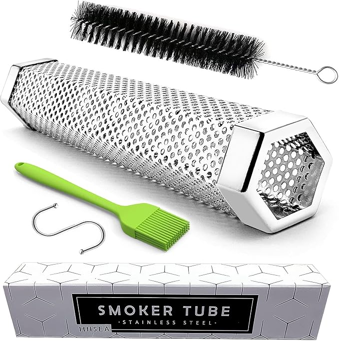 Smoke Tube - 12'' Smoke Tube for Pellet Grill 5 Hours of Billowing Smoke, Stainless Steel Pellet Smoker Tube for All Grill or Smoker, Hot or Cold Smoking
