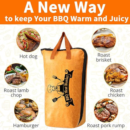 21 Inch BBQ Meat Blanket - Insulated Meat Resting Bag for Brisket, Pork Shoulder & Turkey | Reusable Smoker Grill Accessories | Portable Thermal BBQ Bag with Handles for Tailgating & Camping