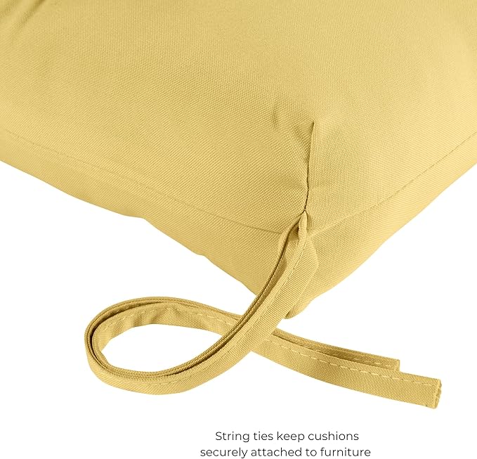 Modern Outdoor Chaise Lounge Cushion with Ties – Durable Polyester Fabric, Channel-Filled Polyfiber Insert, Removable Zippered Cover, Sunbeam