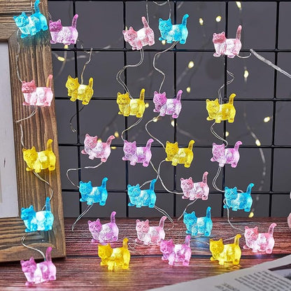 Bartlett Solar Garden Lights Outdoor Cute Cat Fairy Lights Solar Powered String Lights Outdoor Waterproof Kitty Decorative Lights 40LEDs Light 14ft Patio Décor Yard Fence Walkway Balcony Decoration
