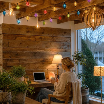 Vigdur Multicolor Flower String Lights, Decorative String Lights Plug in with 10 Bulbs Connectable, Indoor Outdoor Patio Light for Party Wedding Bedroom Bistro Cottagecore Decor