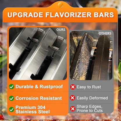 Flavorizer Bars for Weber Spirit 2 Grill Replacement Parts GS4 Spirit II 7635 67045 68842 69796,Grill Parts for Weber GS4 Spirit II/I E210 S210 E220 S220 Weber Flame Covers 3400301 304 Stainless Steel
