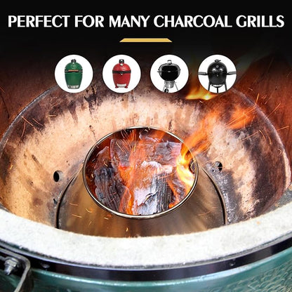 BBQ Whirlpool for Weber Kettle 22" Grills, 304 Stainless Steel One-Piece Whirlpool Without Welding for Weber Kettle WSM Smoker Grill fit Kamado Joe,Big Joe,Charcoal Grill Parts for L/XL Big Green Egg
