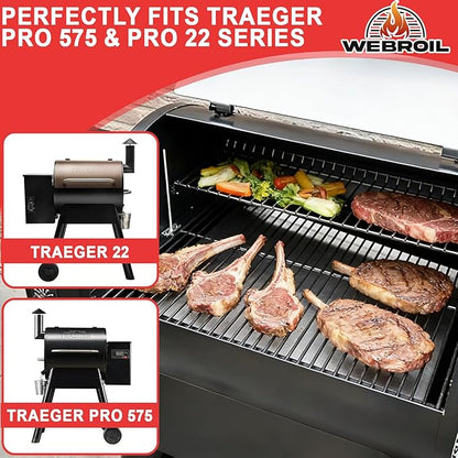 6 Packs BAC507 Drip Tray Liners for Traeger Pro 22 & Pro 575 Most Rectangular Pellet Grills and Smokers, Heat-Resistant Foil Liners for Traeger Grill Accessories, Aluminum Grease Tray 20" x 15.6"