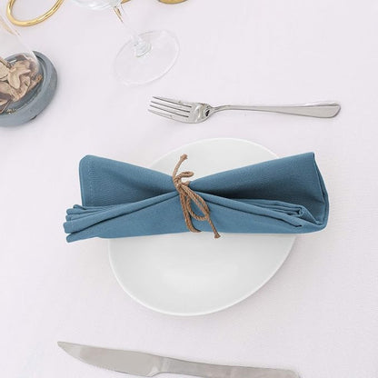 H.VERSAILTEX Cloth Napkins Set of 12 (18" X 18") Linen Textured Dinner Napkins Waterproof Extra Soft Thick Durable Reusable Napkins with Hemmed Edges for Dinners, Weddings and Everyday Use, Ink Blue