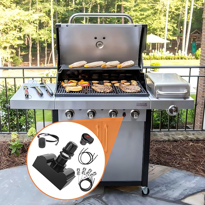 BQMAX 5 Outlets Ignition for Charbroil Grill Igniter Replacement, G511-0055-W1 Electronic Ignition Module and 2 Push Grill Igniters Button with Wires for Charbroil Surefire Ignition Systems