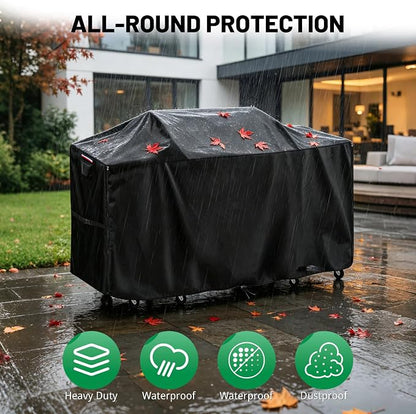 70 Inch Island Grill Cover, Outdoor Kitchen BBQ Waterproof Cover | Heavy Duty Outdoor Large Island Covers for Patio BBQ, 70"L x 32"W x 50"H