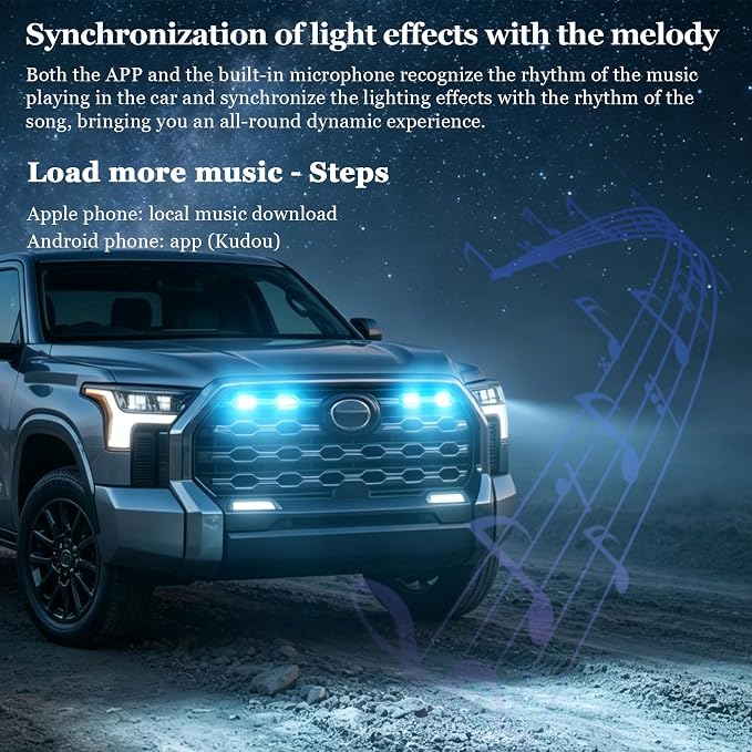 Led Grille Grill Lights for Tundra Platinum 1794 Edition 2022-2026 | RGB 3rd gen Grills raptor Light Toyota Tundra assembly accessories