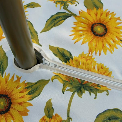 EHouseHome Outdoor Indoor Tablecloth with Umbrella Hole for Oval Table,Waterproof Patio Cloths, Spring/Summer Table Covers with Zipper for Backyard Circular Table/BBQs/Picnic,60 x 84 inches
