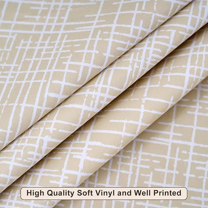 LIBERECOO Round Vinyl Fitted Tablecloth with Flannel Backing Elastic Edge Table Cover Waterproof Stain-Resistant Wipeable Tablecloths Fits 40-44 Inch Round Tables