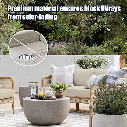 Outdoor Cushion & Pillow Cover Set, 8 Seat Covers + 4 Pillow Covers | Stretch Fit, Replacement, Washable and Reusable Furniture Protectors, Fits most patio furniture cushion covers, Cover Only